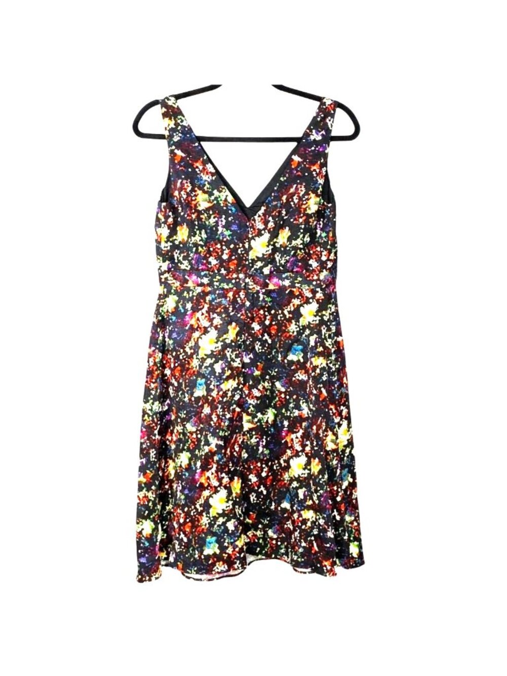 Gap Maternity Abstract Print Sleeveless V-Neck Empire Waist Dress with Pockets S